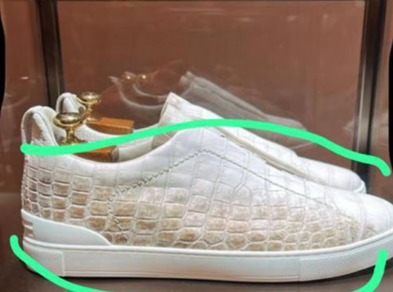 Perorder Crocodile Shoes Himalayan Genuine Crocodile Skin Leather Sneakers