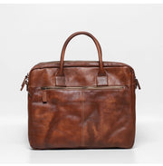 Vegetable Tanning Leather Large Briefcase,Business Laptop Handle Bag