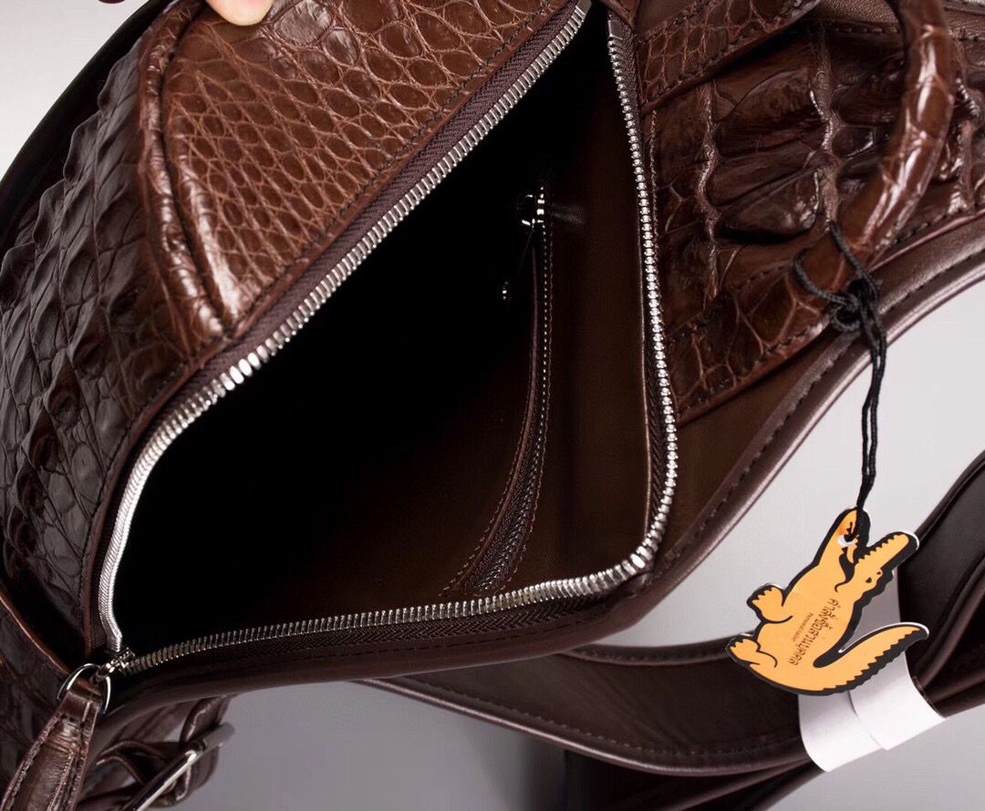 Preorder Sling Bag,Genuine Crocodile Leather Large Shoulder Chest Pack Crossbody Bag Travel Daypack