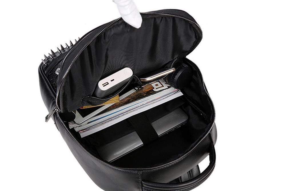 Halloween Backpack Punk Rivets Waterproof 3D Ghost Skull Crown Laptop Computer Knapsack