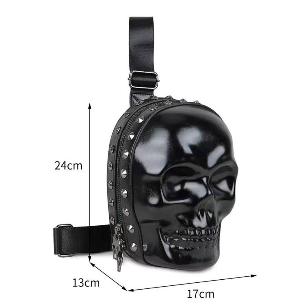 3D Zaino unisex con teschio Kreepsville, borsa a tracolla per petto e vita