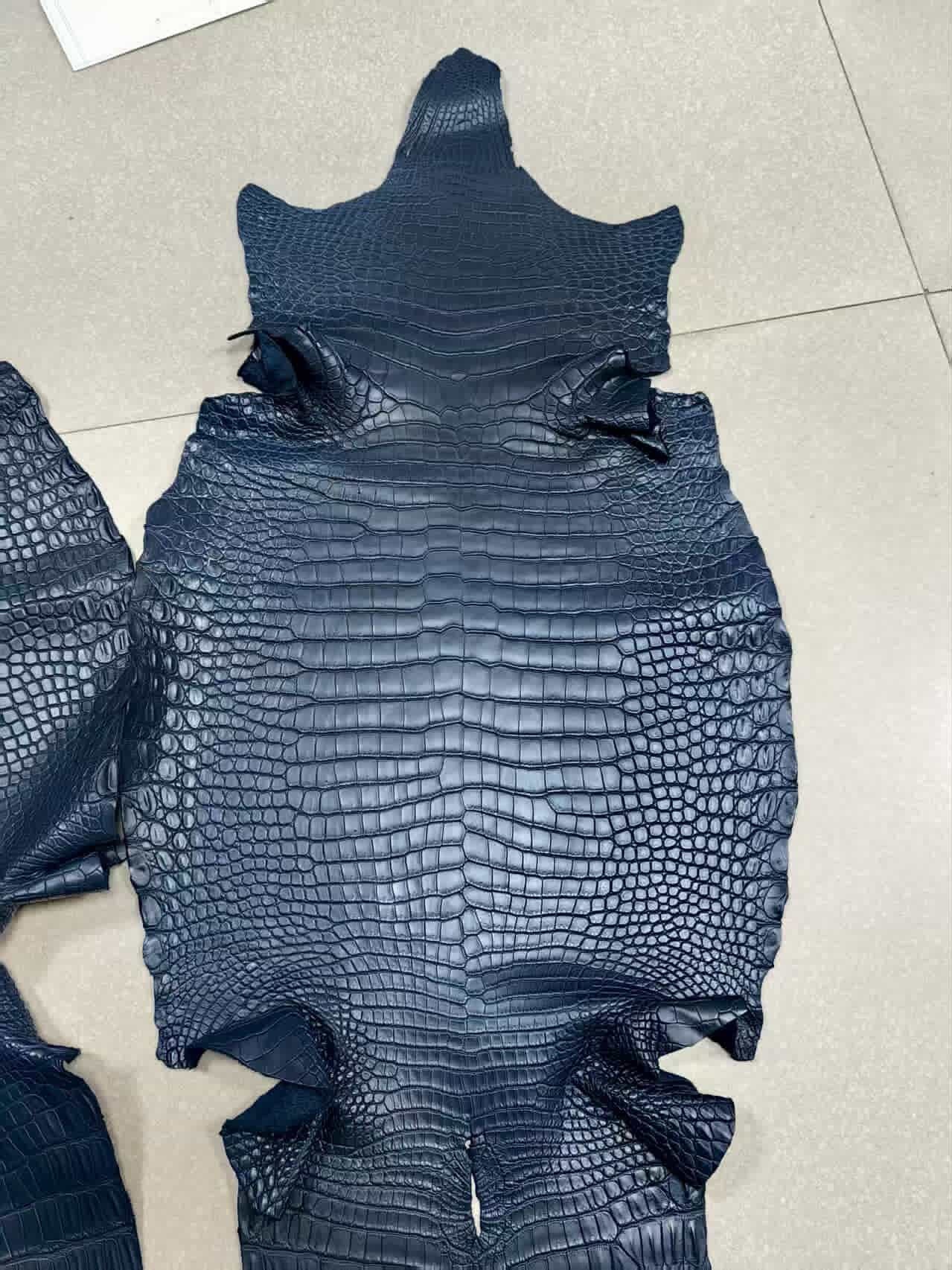 Preorder Crocodile Leather Large Tote Bag Dark Blue