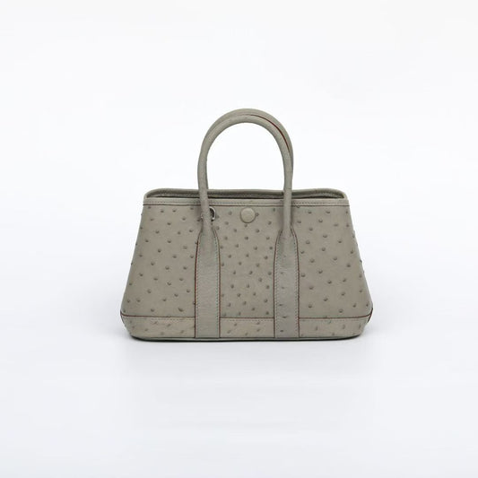 Genuine Ostrich Skin Leather Small Tote Bag