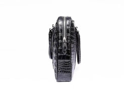 Black Travel Lap top Briefcase Genuine Crocodile Leather