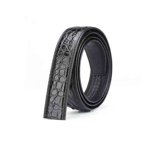 Crocodile Skin Bone Leather Waist Belt Without Buckle