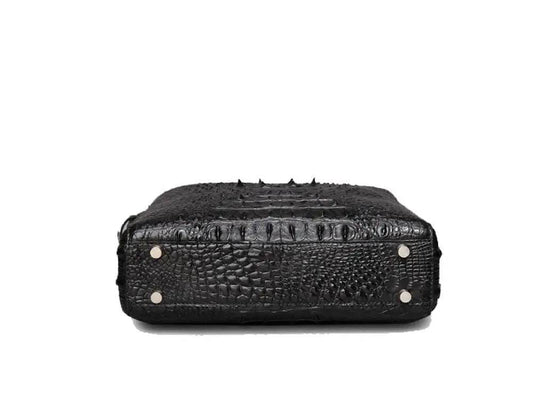 Crocodile Skin Leather Briefcase , Messenger Bag For Men