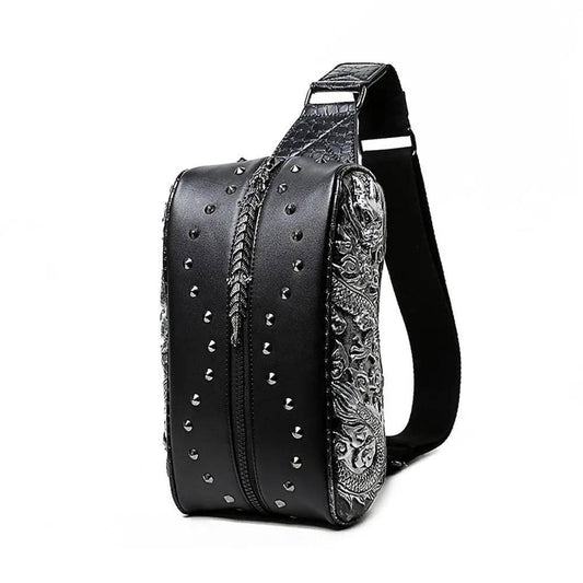 Fashion 3D Punk Rivets Backpack Travelling Rucksack Computer Bag Without Hat