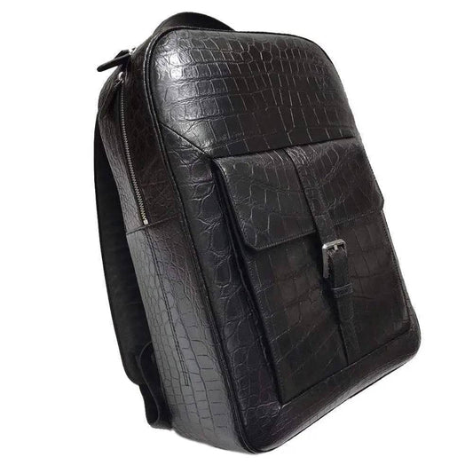 Genuine Crocodile Leather Large Business Travel Backpack Knapsacks Bags