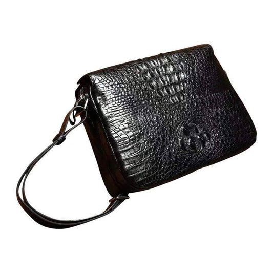 Genuine Crocodile Skin Leather Shoulder Messenger Cross body Bag