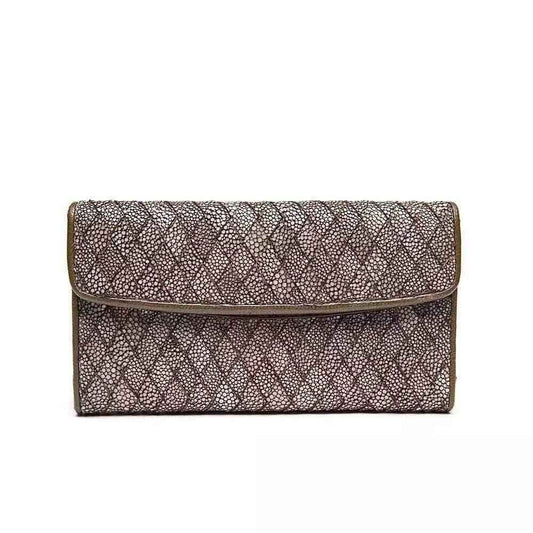 GenuinePearl Stingray Leather Large Flap Wallet For Women