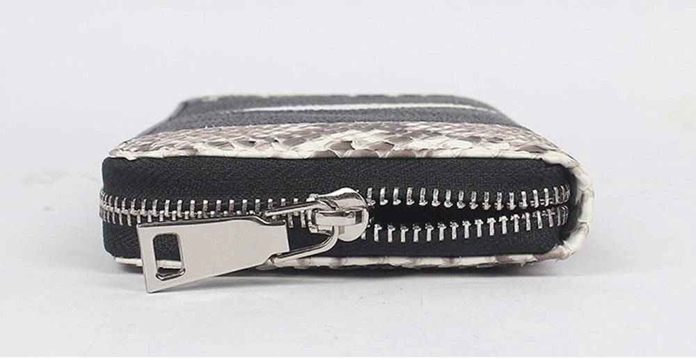 GenuinePearl Portafoglio grande con zip in pelle di razza per donna