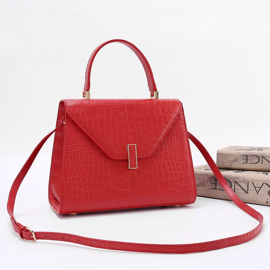 Preorder Genuine Crocodile Skin Leather Top Handle Bags Red