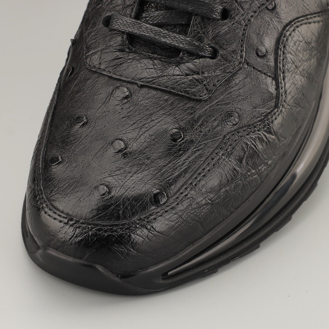 Ostrich Sneakers Men's Ostirch Leather Lace Up Sneakers