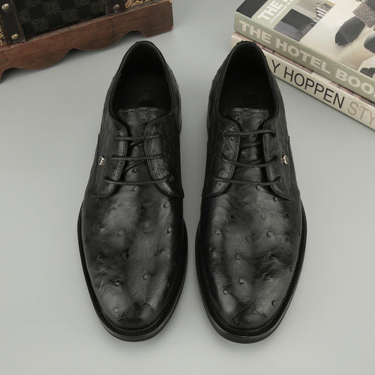 Ostrich Shoes ,Ostrich Leather Lace Up Shoes Black