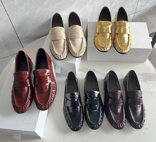 Eel Skin Loafers For Women