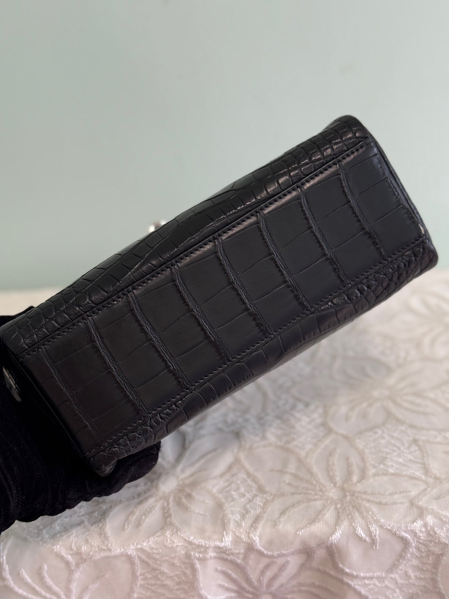 Unisex Genuine Crocodile Leather Postman Messenger Bag