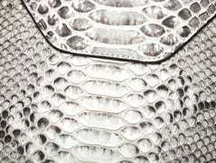 Womens Python Grey Leather Small Flap Bag Top Handle Cross Body Handbag