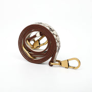 Womens Python Leather Large Bamboo Top Handle Cross Body Bag