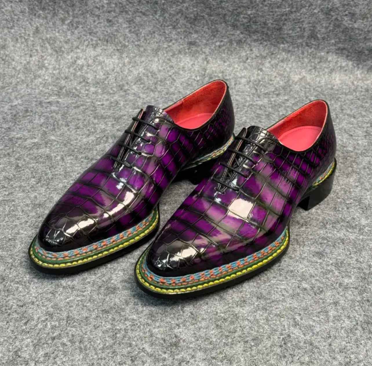Crocodile Shoes, Men's Crocodile Leather Norwegian Nine-Line