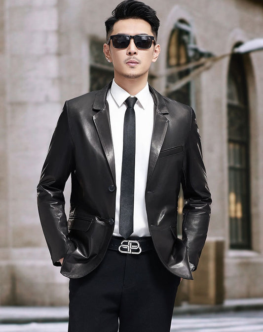 Black Leather Blazer