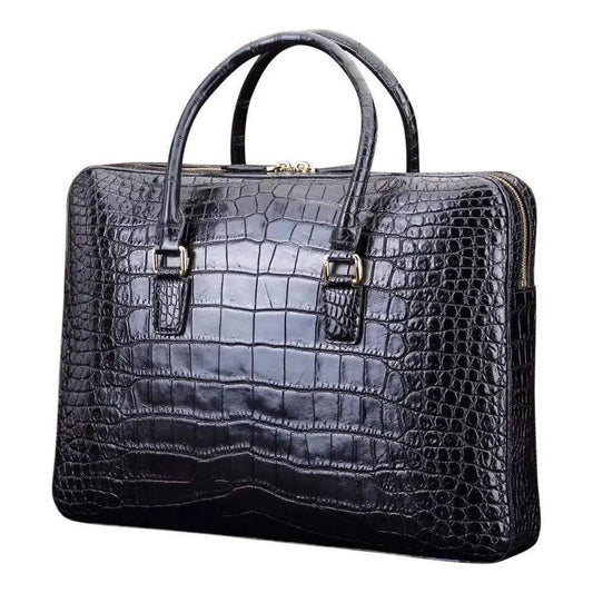 Men's Crocodile Leather Briefcase Top Handle Bag | Rossieviren