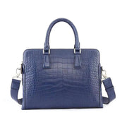 Men's Crocodile Leather Laptop Bags Briefcase Blue