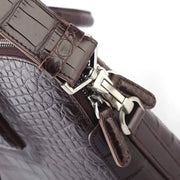 Men's Crocodile Leather Laptop Bags Briefcase Brown