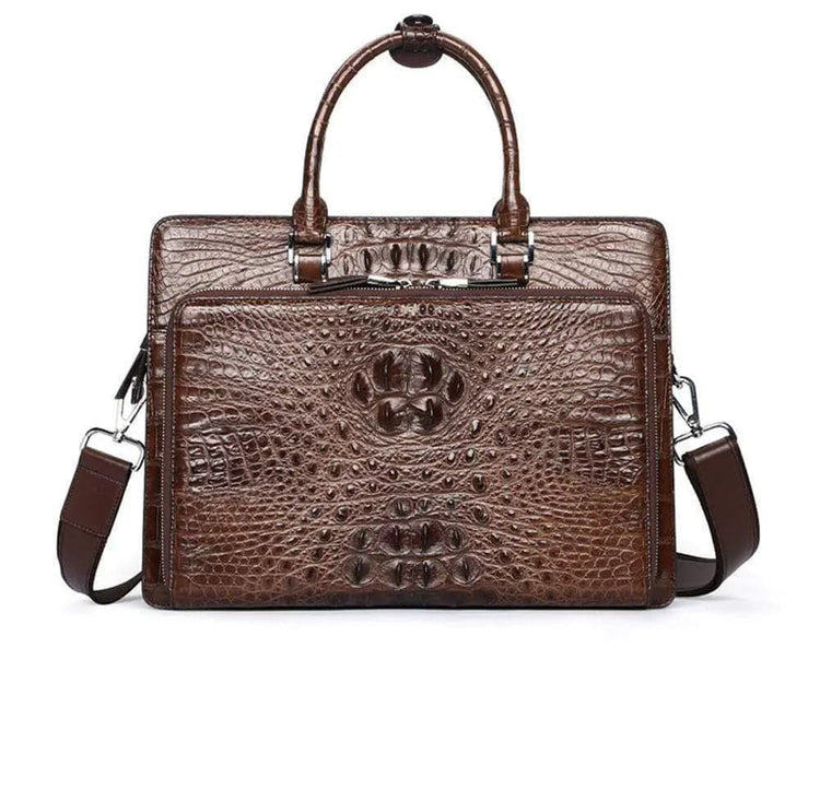 Men's Crocodile Leather Briefcase ,Crocodile Shoulder Bag ,Cross body,Laptop ,Messenger Bag