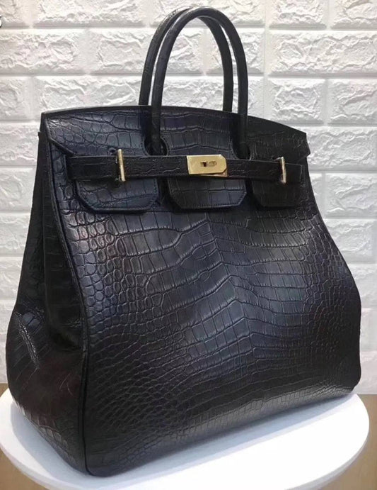 Men's Crocodile Leather Top Handle Large Tote Bags