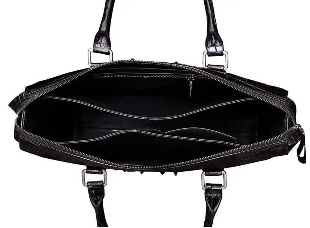 Men's Genuine Crocodile Skin Leather Business Briefcase Bag