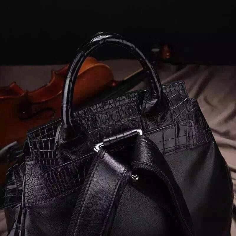 Mens Genuine Crocodile Leather Backpack