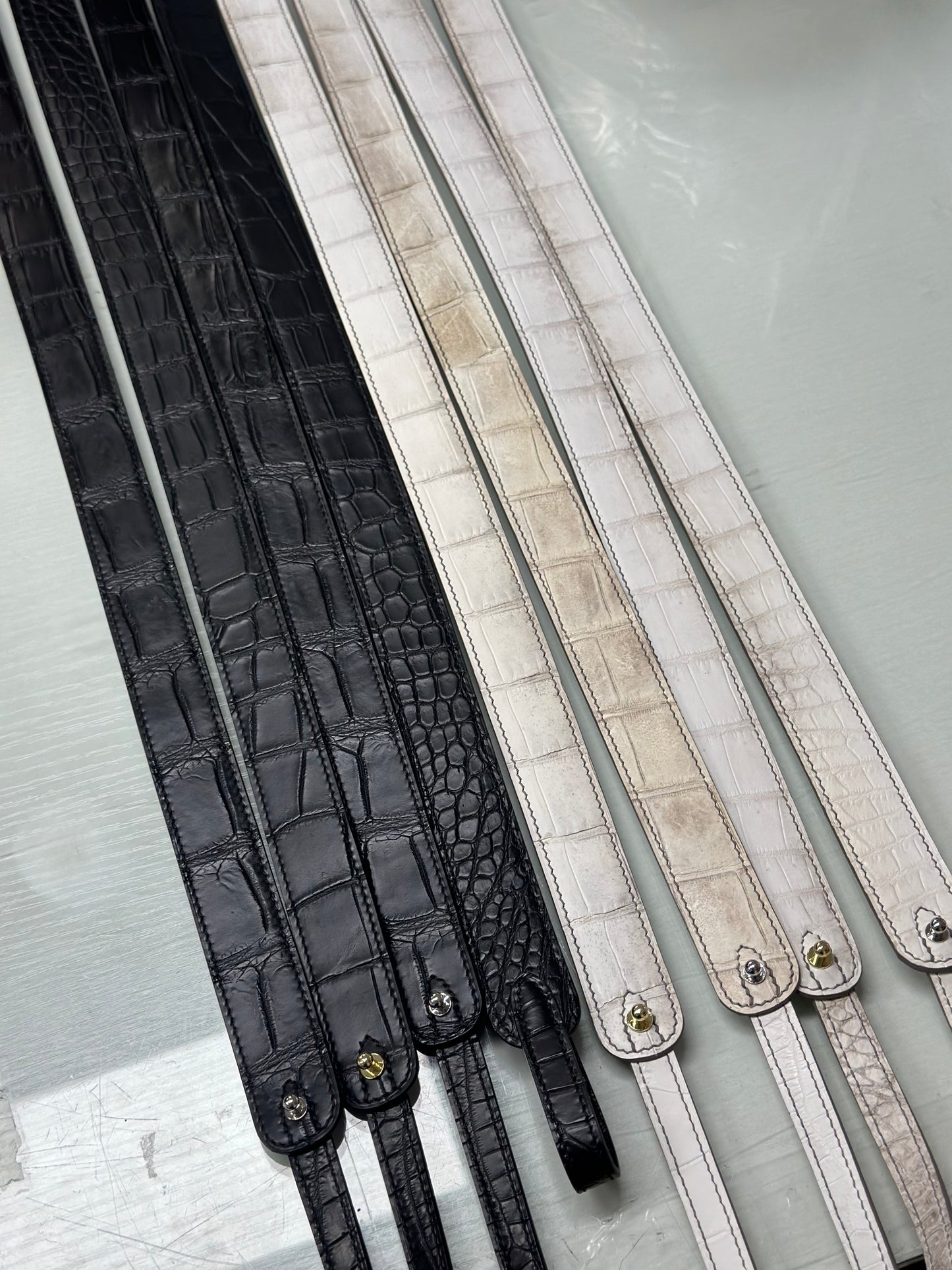 Women's Matt Genuine Crocodile Skin Leather Small Cross Body Bag Black