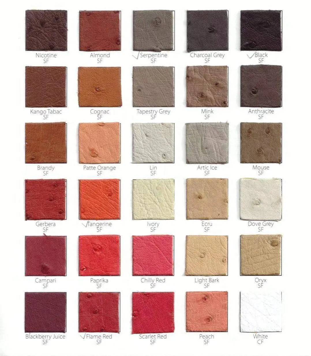 Ostrich Skin Leather Colorway