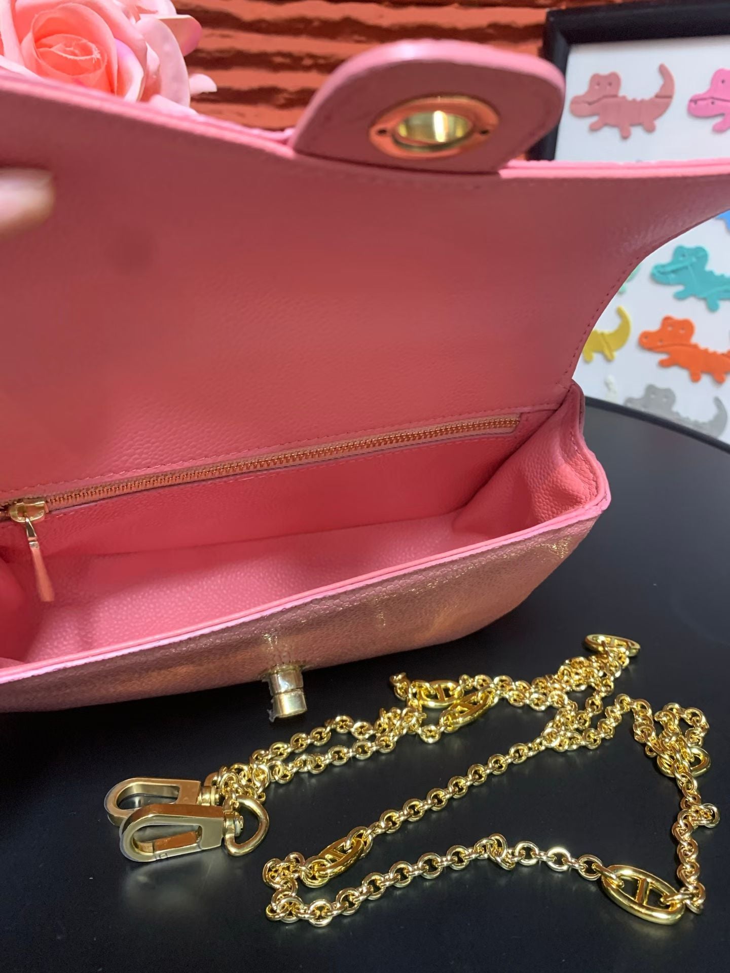 Cặp Clutch Tay Cầm Trên Ví Dự Tiệc Da Cá Sấu