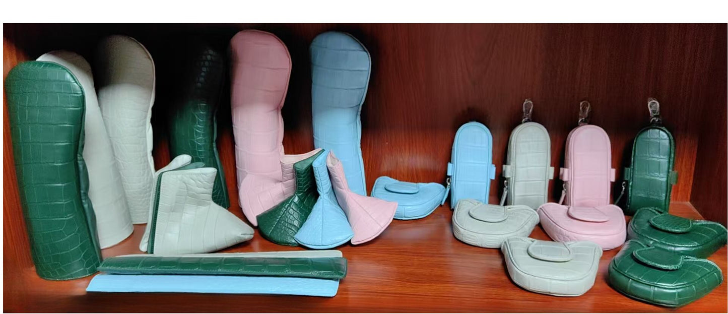 Preorder Crocodile Leather Golf Pouch And Mallet