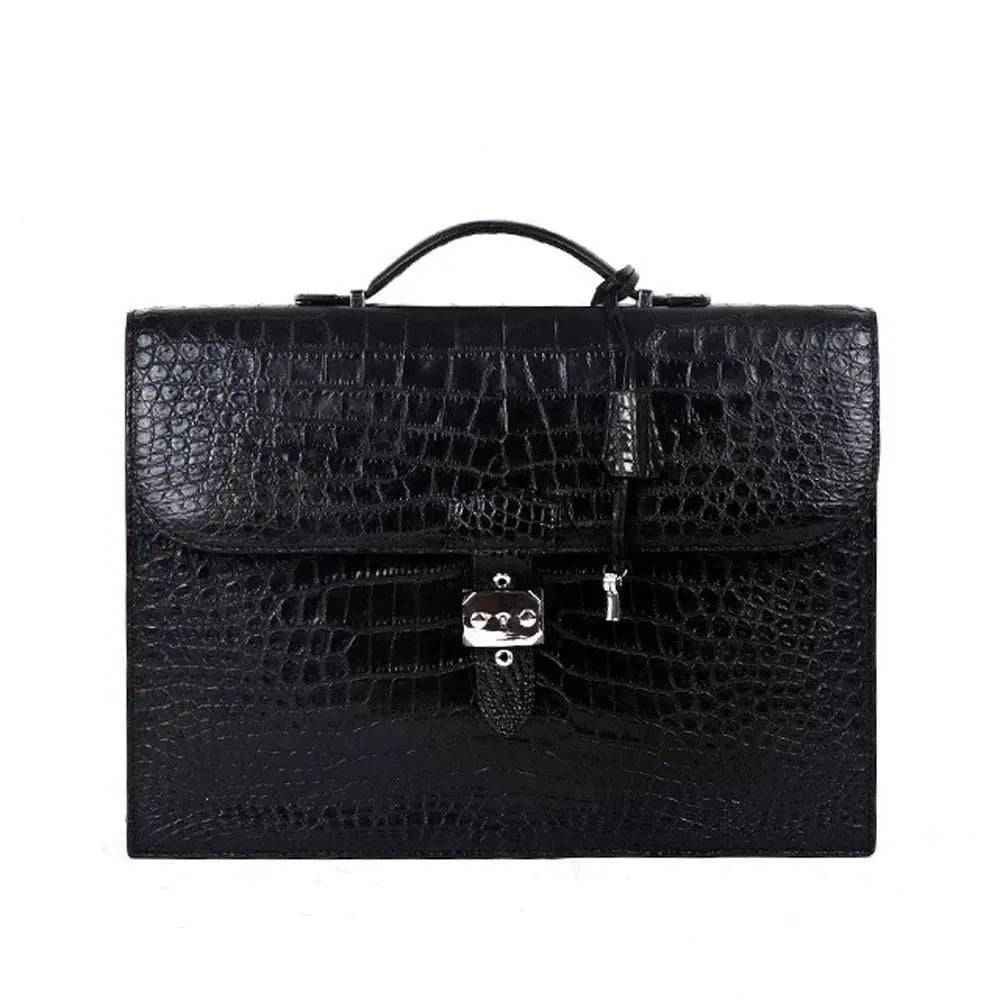 alt
Borsa ventiquattrore da uomo Rossie Viren in pelle di coccodrillo per laptop con password e lucchetto
