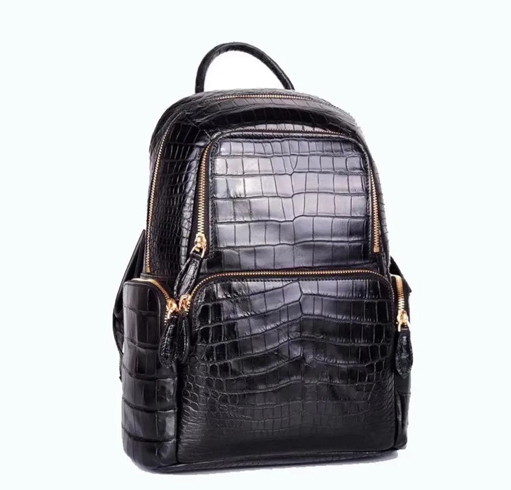 Unisex crocodile backpack Unisex Crocodile Leather Backpack | Rossie Viren main image 3