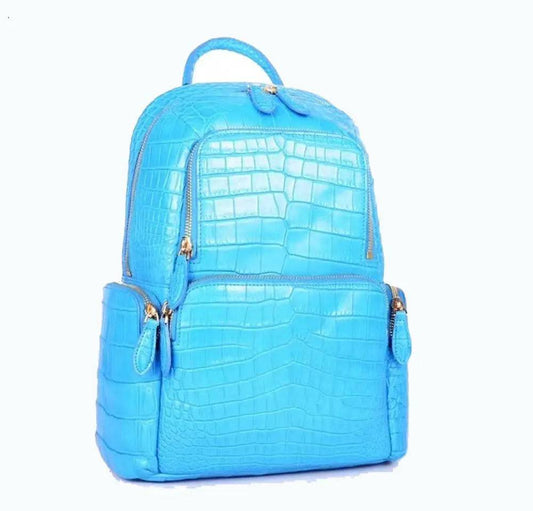 Unisex Crocodile Leather Backpack