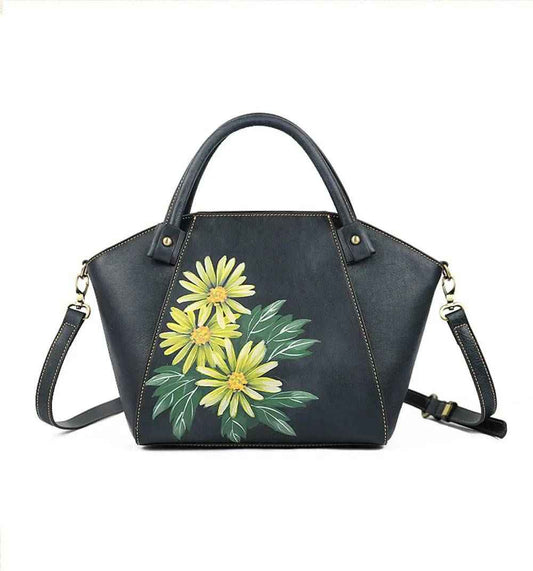 Rossie Viren Women's Vintage Leather Dumpling Tote Shoulder Cross Body Bag
