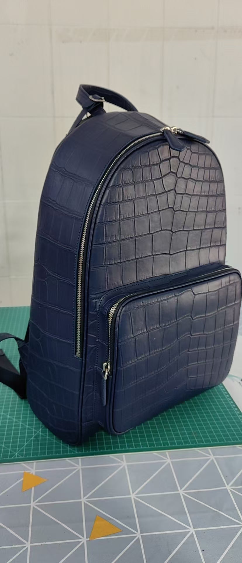 Preorder Large Matt Nile Crocodile Leather Backpack Black