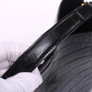 Black Crocodile Leather Medium Hobo Bag & Purse For Women