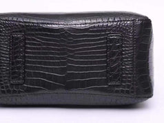 Black Crocodile Leather Medium Hobo Bag & Purse For Women