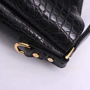 Black Crocodile Leather Medium Hobo Bag & Purse For Women