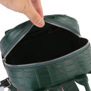 Crocodile Leather Backpack Dark Green For Women