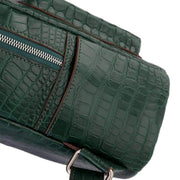 Crocodile Leather Backpack Dark Green For Women
