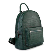 Crocodile Leather Backpack Dark Green For Women