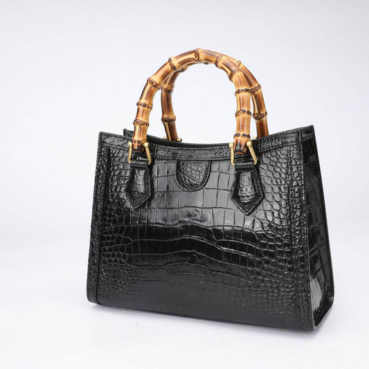 Crocodile Leather Micro Top Handle Cross Body Bag