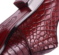 Crocodile Shoes Crocodile Leather Man Handmade Mens Dress shoes, Mens Monk Shoes, Mens Formal Shoes,Brushed Red