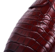 Crocodile Shoes Crocodile Leather Man Handmade Mens Dress shoes, Mens Monk Shoes, Mens Formal Shoes,Brushed Red