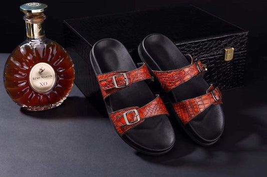 Crocodile Shoes Crocodile Leather Sandals Vintage Brown